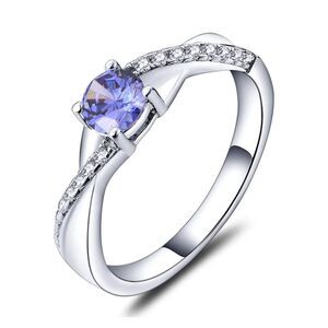 Natural Tanzanite White Topaz Ring
